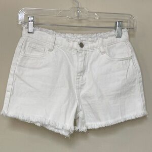 Hayden Girls White Frayed Hem Denim Shorts